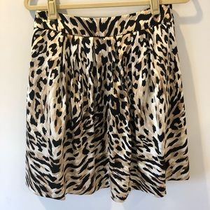 WHBM Leopard Pocketed A-Line Skirt